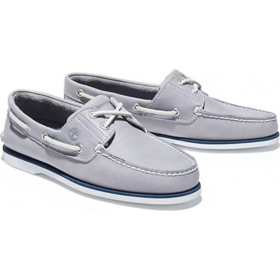 Timberland Classic Δερμάτινα Ανδρικά Boat Shoes σε Γκρι Χρώμα Timberland Classic Δερμάτινα Ανδρικά Boat Shoes σε Γκρι Χρώμα