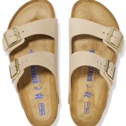 Soft Footbed Δερμάτινα Γυναικεία Σανδάλια Μπεζ Narrow Fit