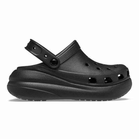 Crocs Classic Crush Ανατομικά Σαμπό Μαύρα Crocs Classic Crush Ανατομικά Σαμπό Μαύρα