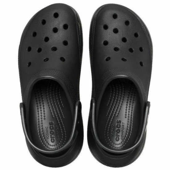 Crocs Classic Crush Ανατομικά Σαμπό Μαύρα Crocs Classic Crush Ανατομικά Σαμπό Μαύρα