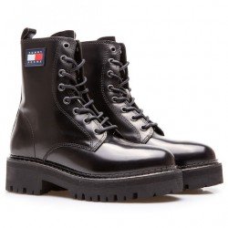 Tommy Hilfiger Δερμάτινα Γυναικεία Αρβυλάκια Μαύρα