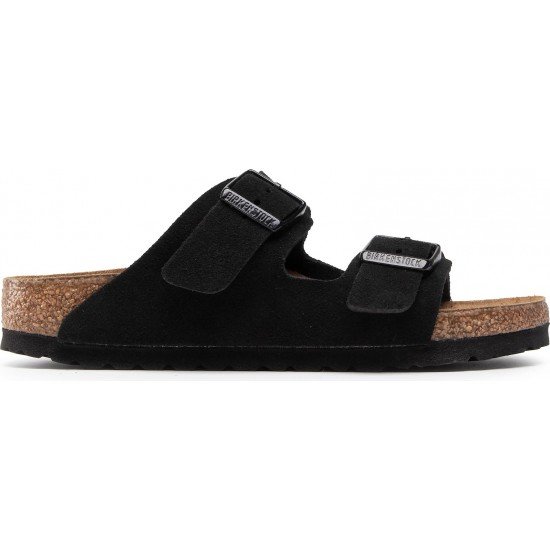 Birkenstock Arizona Soft Footbed Suede Leather Ανατομικά Σανδάλια Μαύρα Narrow Fit Birkenstock Arizona Soft Footbed Suede Leather Ανατομικά Σανδάλια Μαύρα Narrow Fit