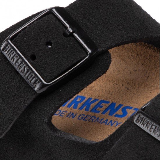 Birkenstock Arizona Soft Footbed Suede Leather Ανατομικά Σανδάλια Μαύρα Narrow Fit Birkenstock Arizona Soft Footbed Suede Leather Ανατομικά Σανδάλια Μαύρα Narrow Fit