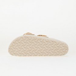 Arizona Big Buckle Δερμάτινα Γυναικεία Σανδάλια Λευκά Narrow Fit