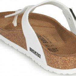 Birkenstock Gizeh Δερμάτινα Γυναικεία Ανατομικά Σανδάλια Λευκά Regular Fit