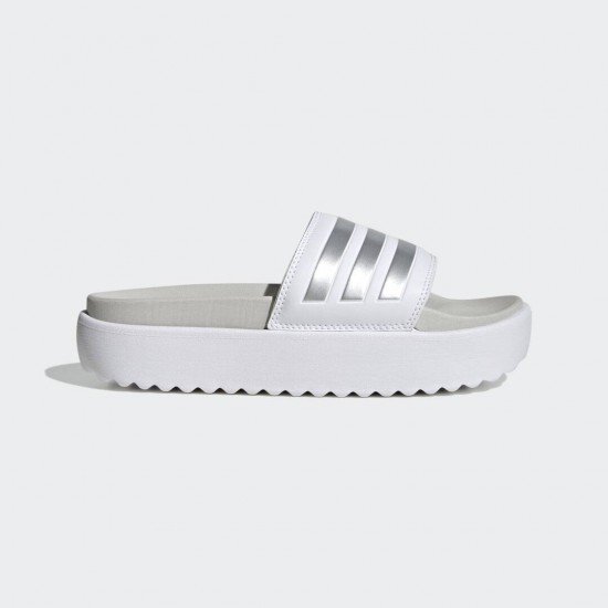 adidas Adilette Slides με Πλατφόρμα σε Λευκό Χρώμα adidas Adilette Slides με Πλατφόρμα σε Λευκό Χρώμα