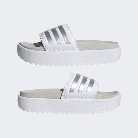 adidas Adilette Slides με Πλατφόρμα σε Λευκό Χρώμα adidas Adilette Slides με Πλατφόρμα σε Λευκό Χρώμα